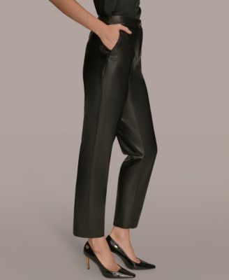 Women's Faux Leather Slim Leg Pants, Regular & Petite