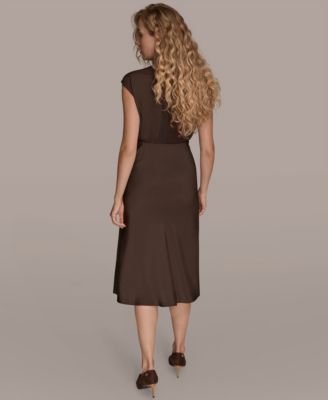 Women's Petites Satin A-Line Midi Skirt, Regular & Petite