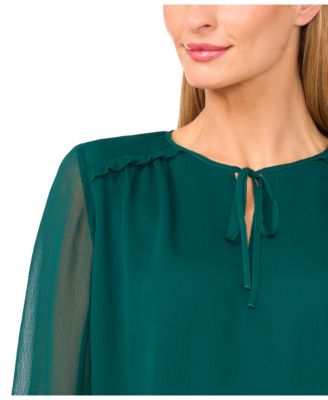 Women's Long Sleeve Ruffle Detail Top