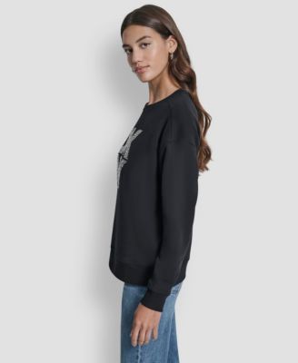 Women's Rhinestone Crew Neck Sweatshirt