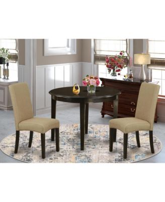 3-Piece Wood Cappuccino Slatted Back Dining Set