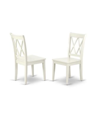 3-Piece Dining Set with Drop Leaf Table and 2 Linen White Chairs with Double X-Back, Compact Kitchen Table Set