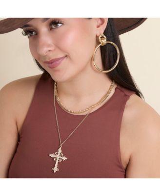 Oversized Gold Circle Drop Earrings