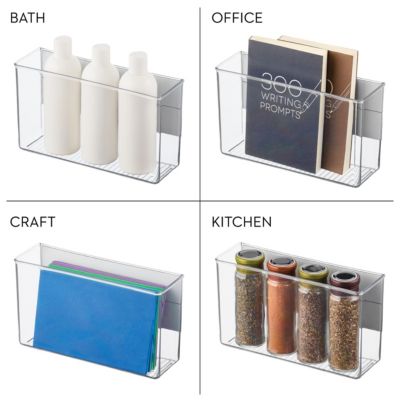 Recycled Plastic Large Laundry Room Magnetic Storage Bin, Clear
