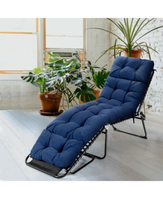 73-inch Chaise Lounge Cushion Thickened Recliner Cushion w/ 4 String Ties