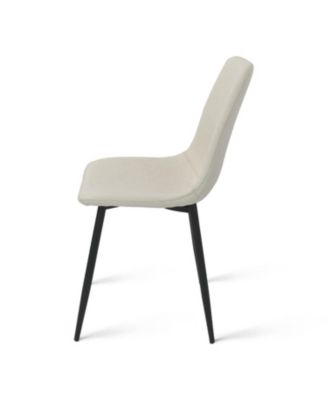 5 Piece Dining Set 47 Inch Rectangular Table Upholstered Chairs Compact Kitchen Table