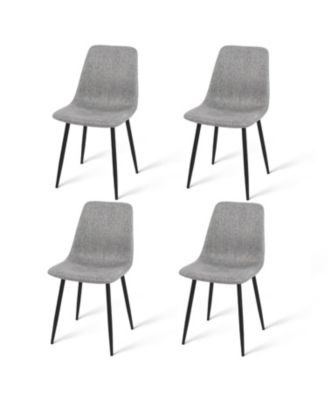 5 Piece Dining Set 47 Inch Rectangular Table Upholstered Chairs Compact Kitchen Table