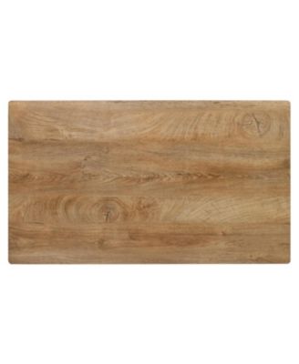 5 Piece Dining Set 47 Inch Rectangular Table Upholstered Chairs Compact Kitchen Table