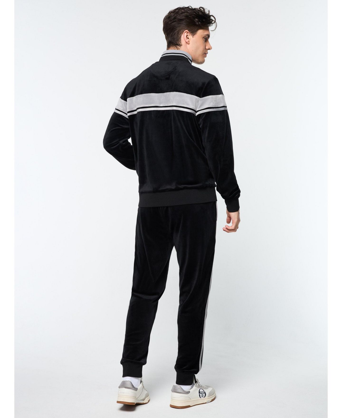 Мужская куртка Sergio Tacchini Big & Tall Damarindo Velour Track Jacket, цвет: Чёрный — фото 4