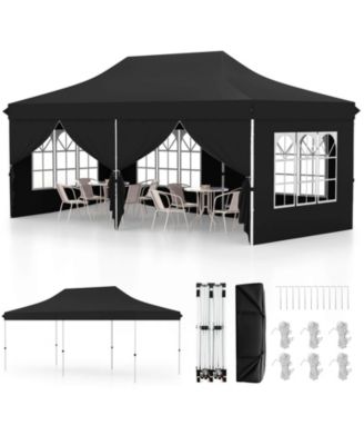 10 x 20FT Pop up Canopy Outdoor Canopy Tent with 6 Sidewalls Carrying Bag