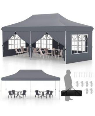 10 x 20FT Pop up Canopy Outdoor Canopy Tent with 6 Sidewalls Carrying Bag