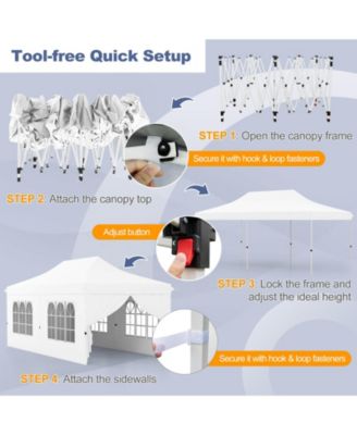 10 x 20FT Pop up Canopy Outdoor Canopy Tent with 6 Sidewalls Carrying Bag