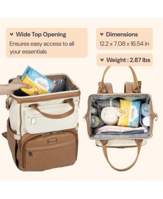 Kids Premium Faux Leather Diaper Bag Backpack Spacious