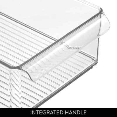 Large Stackable Fridge or Freezer Bin with Handle - Clear - Made in USA
