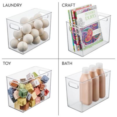 Pantry Storage Bin with Handles - Clear - Made in USA