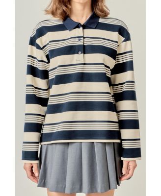 Women's STRIPED POLO SHIRT