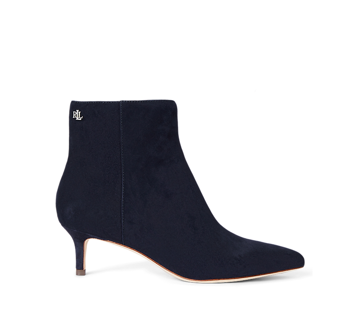 Ralph Lauren Mckay Suede Bootie Heel In Blue