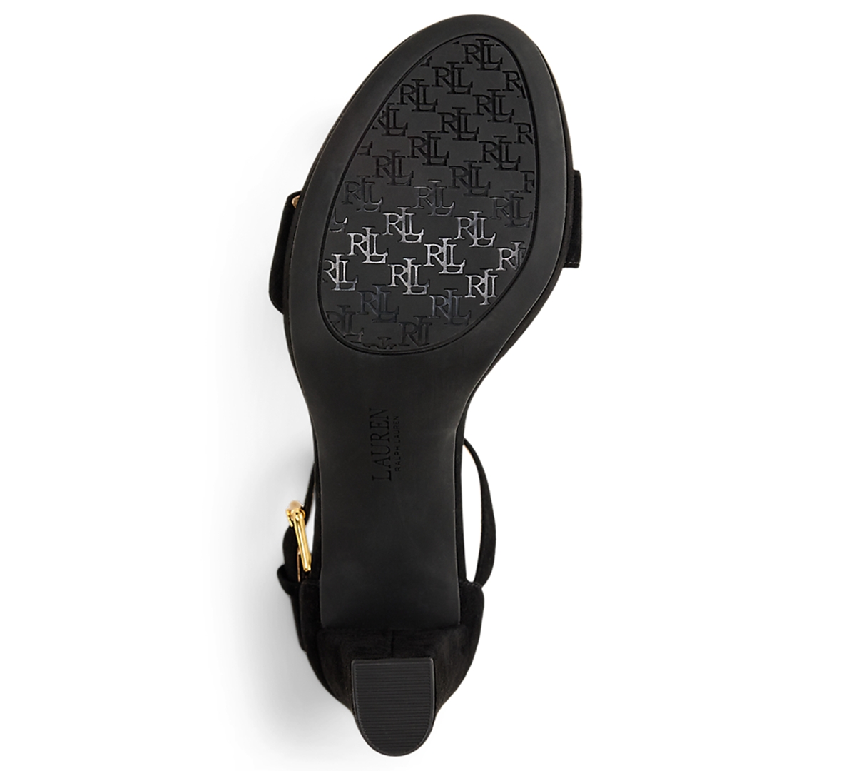 Ralph Lauren Sylvia Suede Platform Sandal In Black