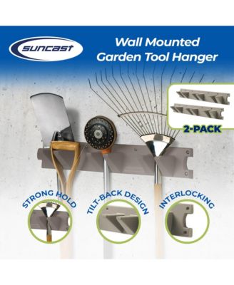 2 Foot Wall Mount Long Handled Garden Tool Hanger Organizer (2 pack)
