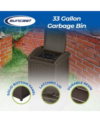 Trash Hideaway Outdoor Patio 33 Gal Garbage Waste Trash Can Bin (3 Pack)