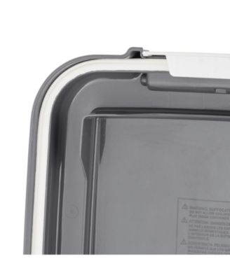 3-Piece 41 Lbs/45 Qt WeatherPro Airtight Pet Food Storage Container Combo with Scoop, Gray