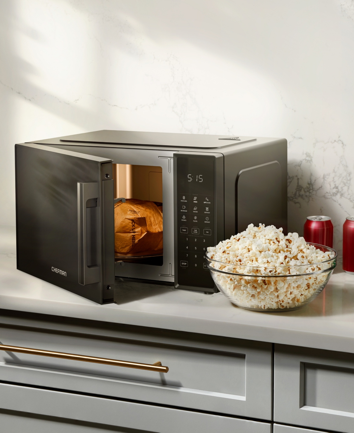 Chefman Countertop 0.9 Cu. Ft. Microwave Oven In Black