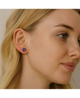 Half Carat Round Cut Topaz Stud Earrings for Women