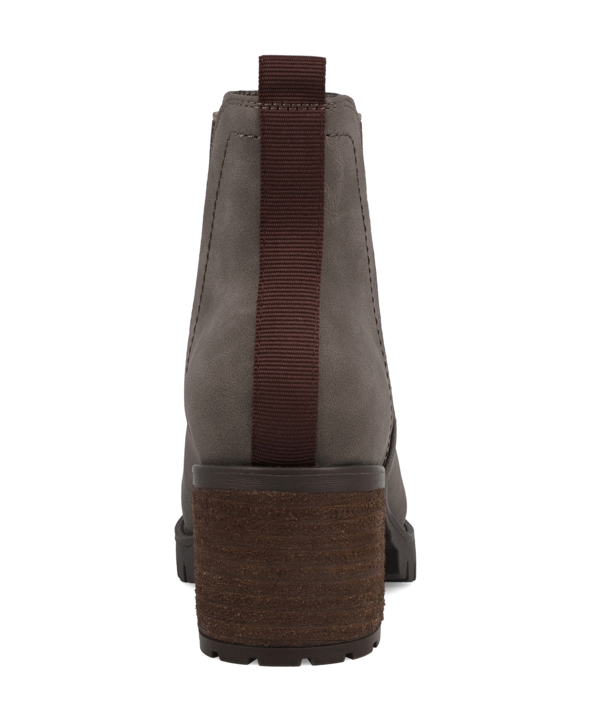 Mia Jody Ribbed Lug Sole Chelsea Boot In Brown