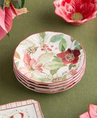 Winter Blooms Dessert Plates, Set of 4