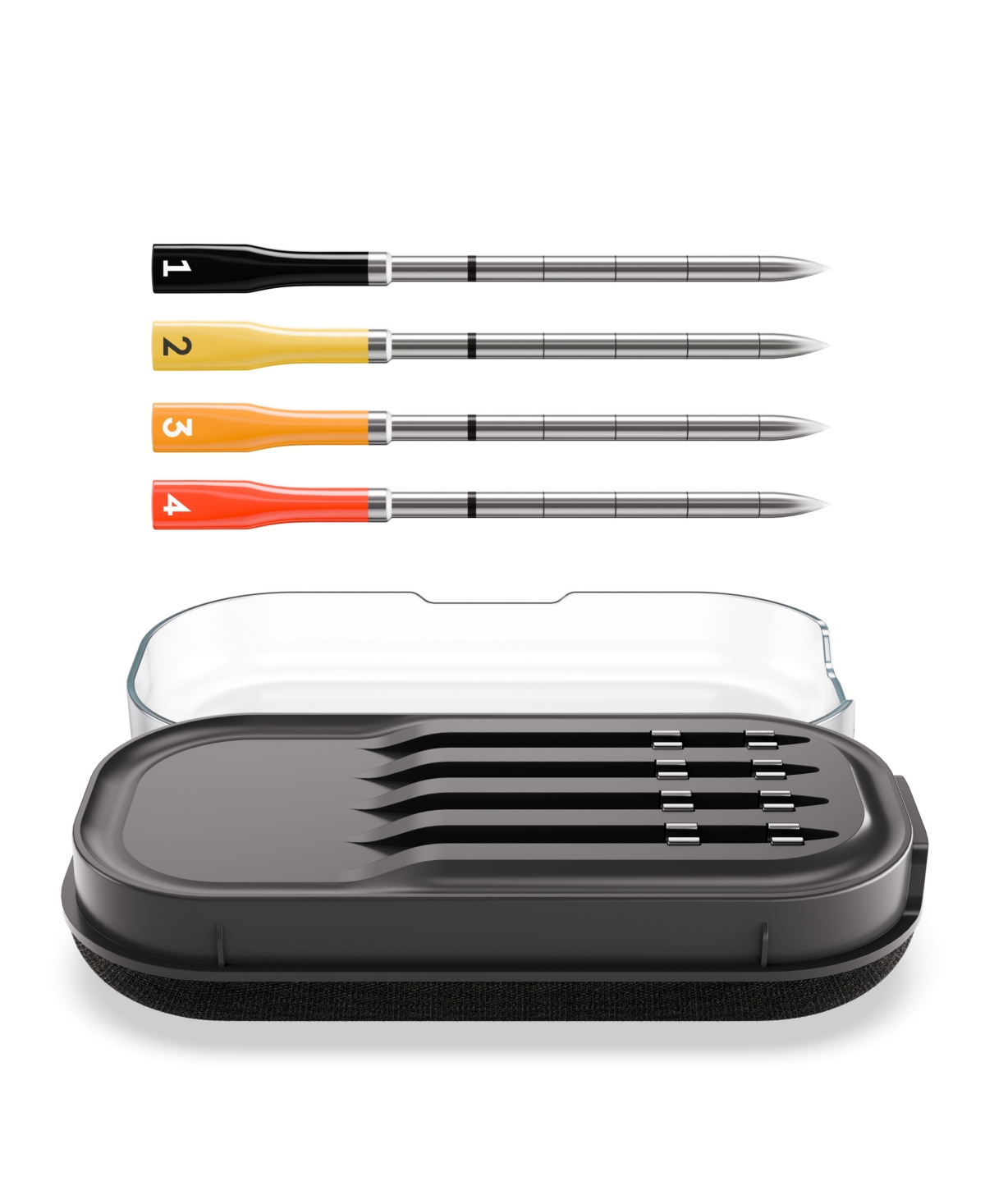 Chefman Chef Iq Sense Smart Thermometer, 4 Temperature Probes In Gray