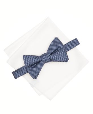 Men's Balaton Stripe Bow Tie & Solid Pocket Square Set, Exclusively at Macy's