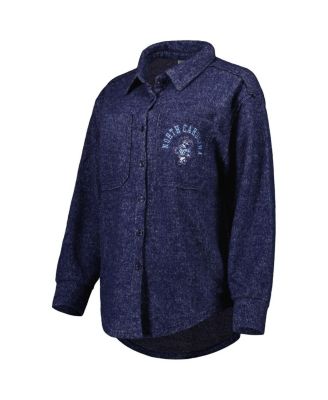 Women's Navy North Carolina Tar Heels Switch It Up Tri-Blend Button-Up Shacket