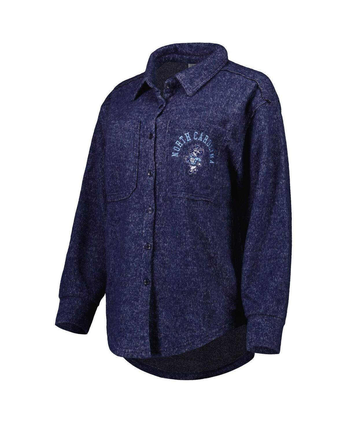 Gameday Couture Women's Navy North Carolina Tar Heels Switch It Up Tri-blend Button-up Shacket In Blue