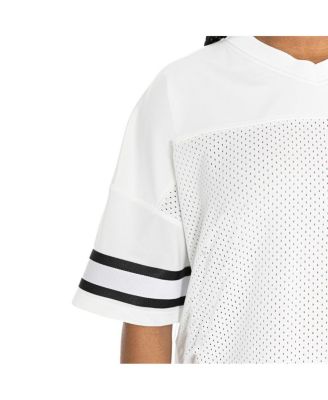 Women's White Houston Texans Oversized Sporty Mesh V-Neck Top