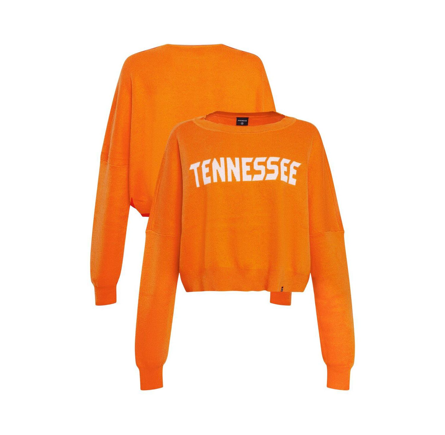 Women's Tennessee Orange Tennessee Volunteers Oversized Cropped Ivy Knit Pullover Sweater