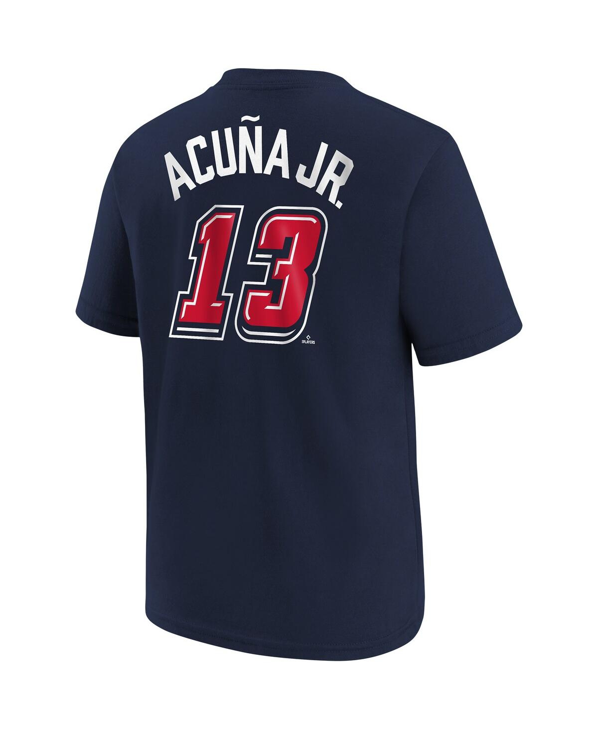 Nike Toddler Ronald Acuna Jr. Navy Atlanta Braves 2025 Mlb Speedway Classic Name Number T-shirt In Blue