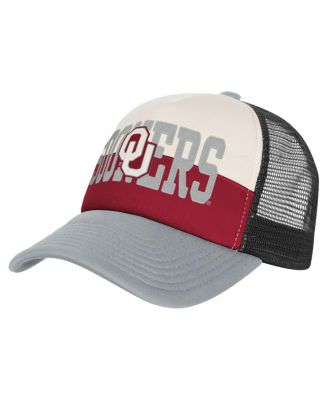 Outerstuff - Big Boys and Girls Crimson/Cream Oklahoma Sooners Modern Fan Trucker Adjustable Hat