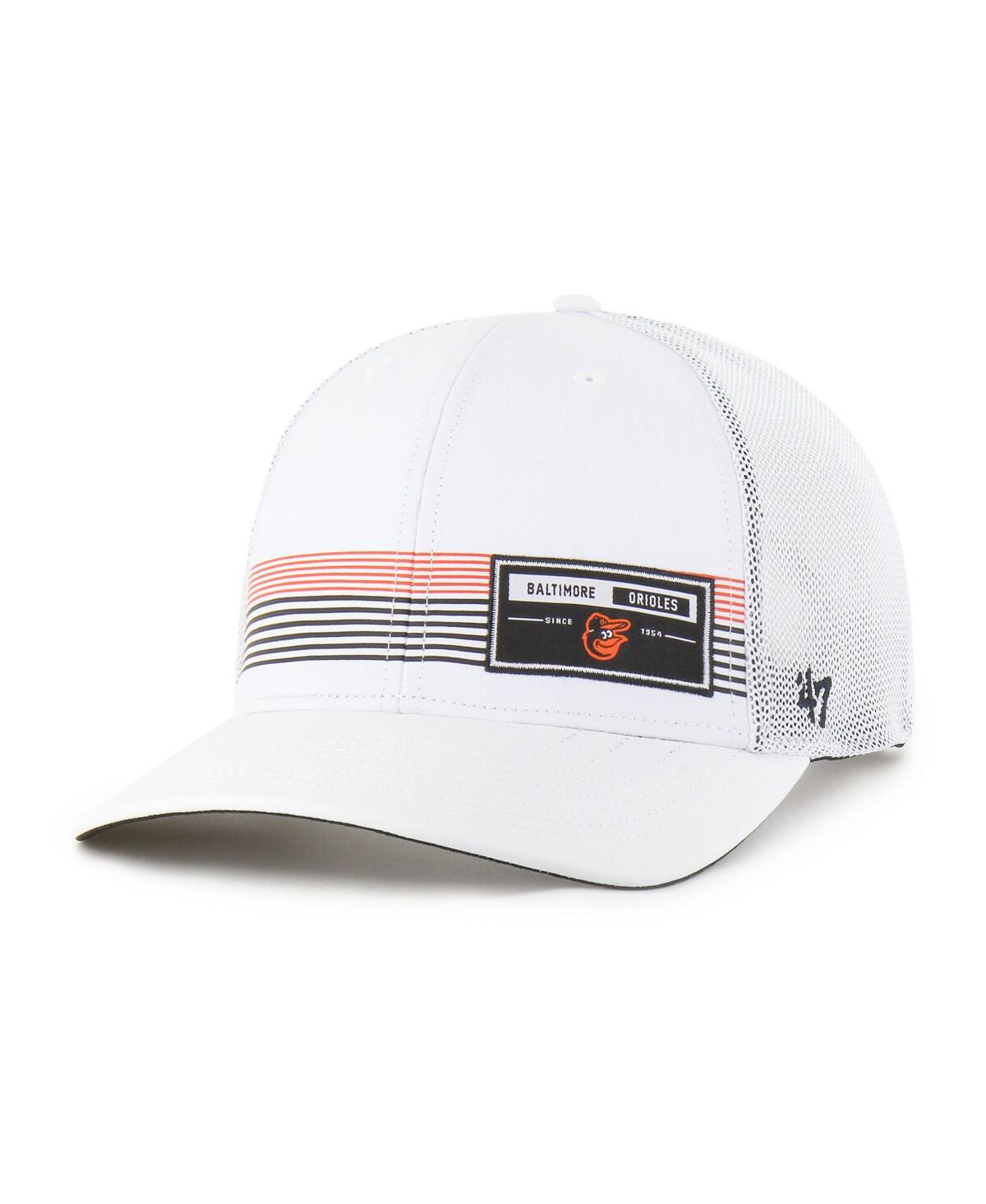 47 Brand Men's White Baltimore Orioles Rangefinder Brrr Trucker Adjustable Hat In White