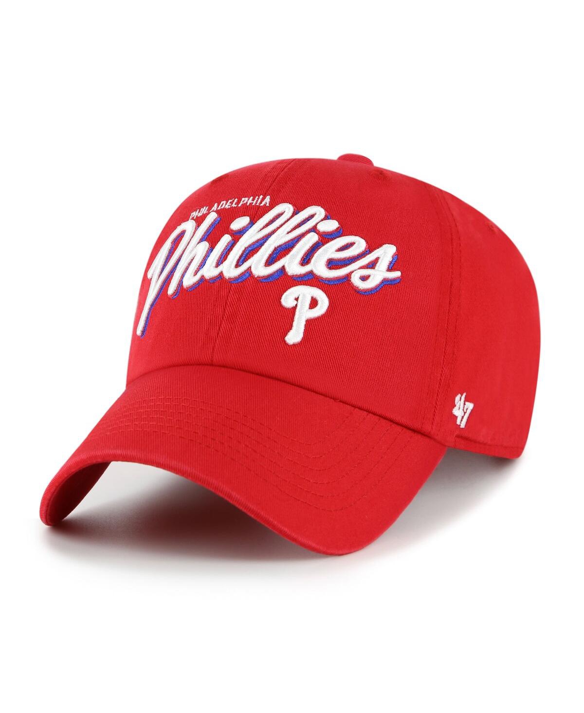 47 Brand Women's Red Philadelphia Phillies Ariana Clean Up Adjustable Hat In Red