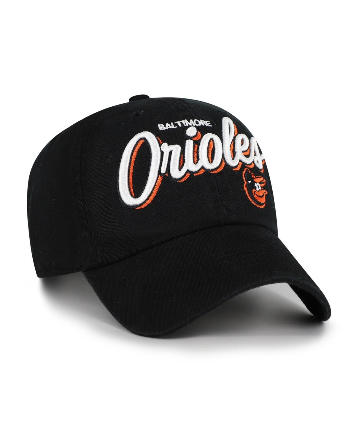 47 Brand Women's Black Baltimore Orioles Ariana Clean Up Adjustable Hat In Brown