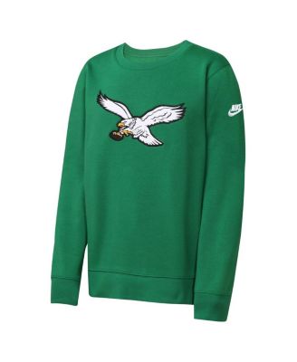 Big Boys and Girls Kelly Green Philadelphia Eagles Rewind Essential Pullover Crewneck Sweatshirt