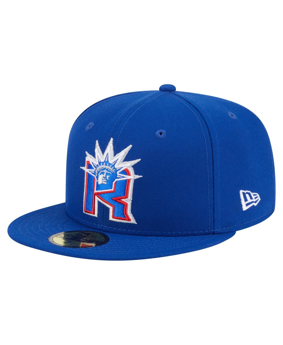 New Era Men's Blue New York Rangers Deceptor 59fifty Fitted Hat In Blue