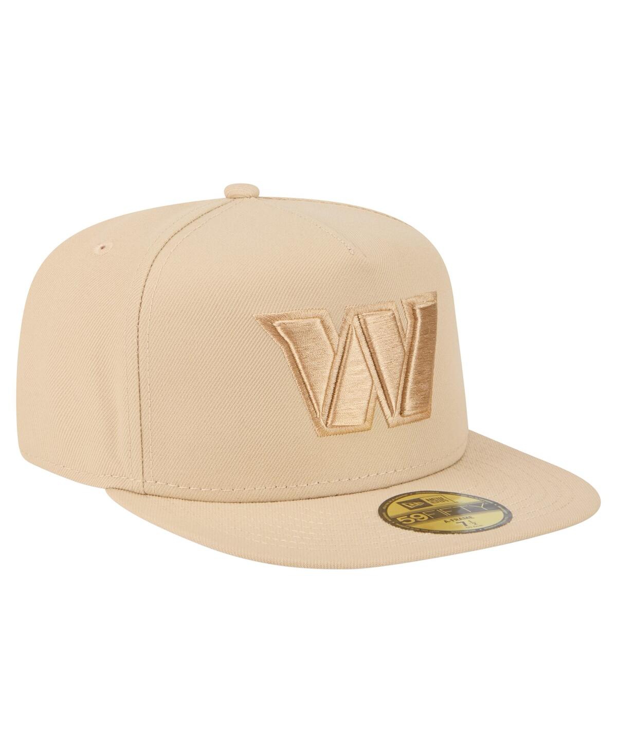 New Era Men's Light Beige Washington Commanders Color Pack A-frame 59fifty Fitted Hat In Sand