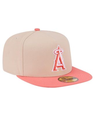 Men's Light Beige/Coral Los Angeles Angels Two-Tone Color Pack A-Frame 59FIFTY Fitted Hat