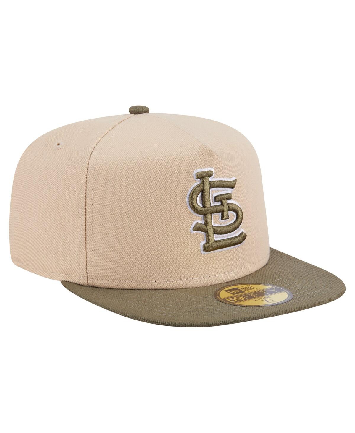 New Era Men's Light Beige/olive St. Louis Cardinals Two-tone Color Pack A-frame 59fifty Fitted Hat In Multi