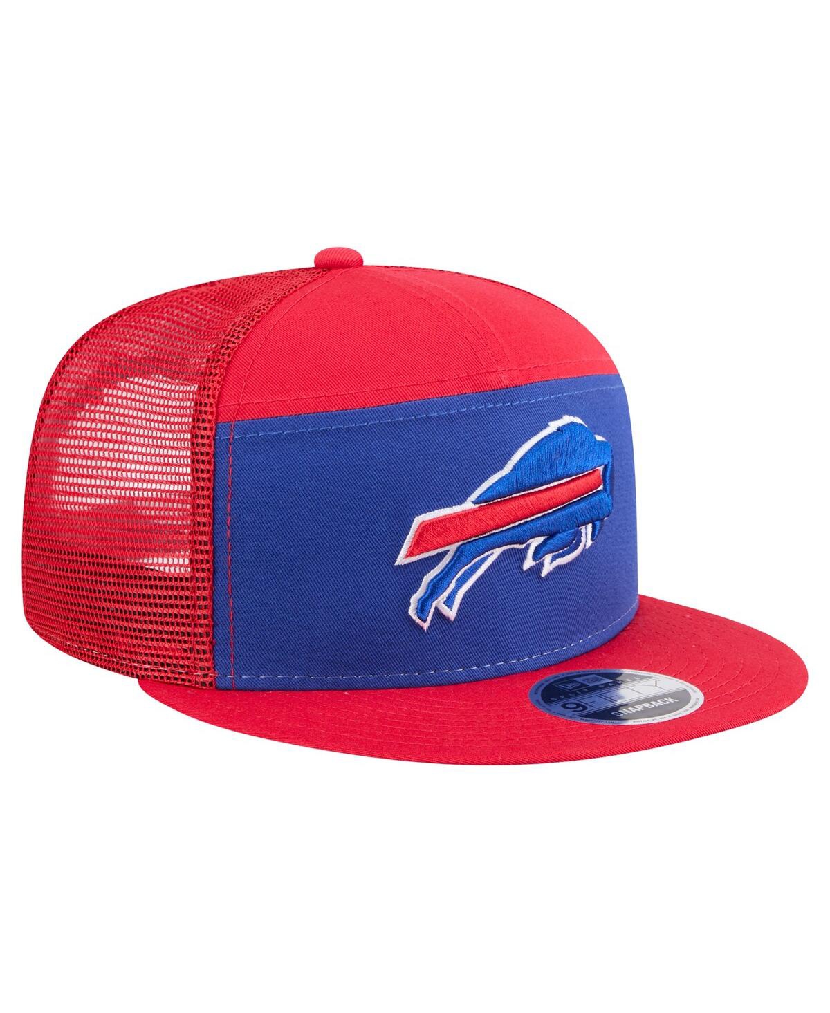 New Era Men's Royal/red Buffalo Bills Outdoor Split Panel 9fifty Snapback Hat In Red