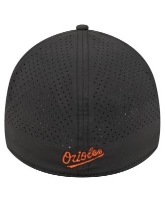 Men's Black Baltimore Orioles 39THIRTY A-Frame Perforated Flex Hat