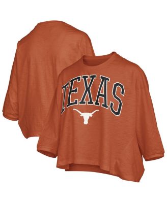 Pressbox - Women's Texas Orange Texas Longhorns Midi Arch Over Logo Oversized T-Shirt