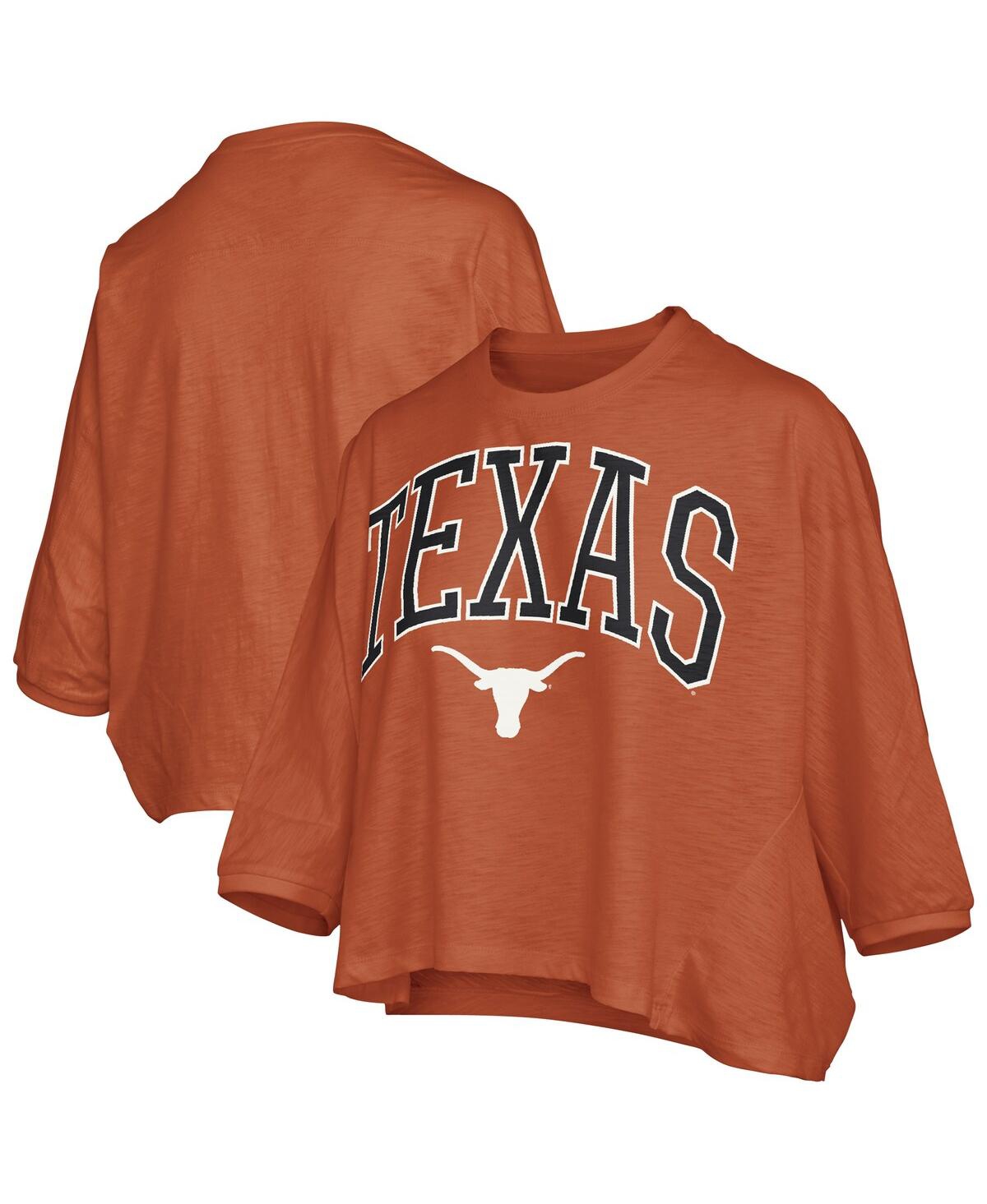 Pressbox Texas Orange Texas Longhorns Midi Arch Over Logo Oversized T-shirt In Orange