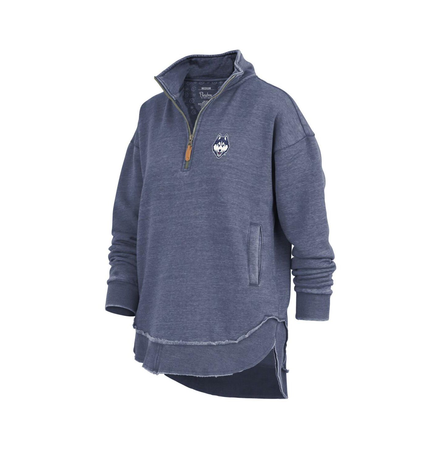 Женская толстовка Pressbox Navy UConn Huskies Northfork Sojourn Poncho Quarter-Zip — фото 3
